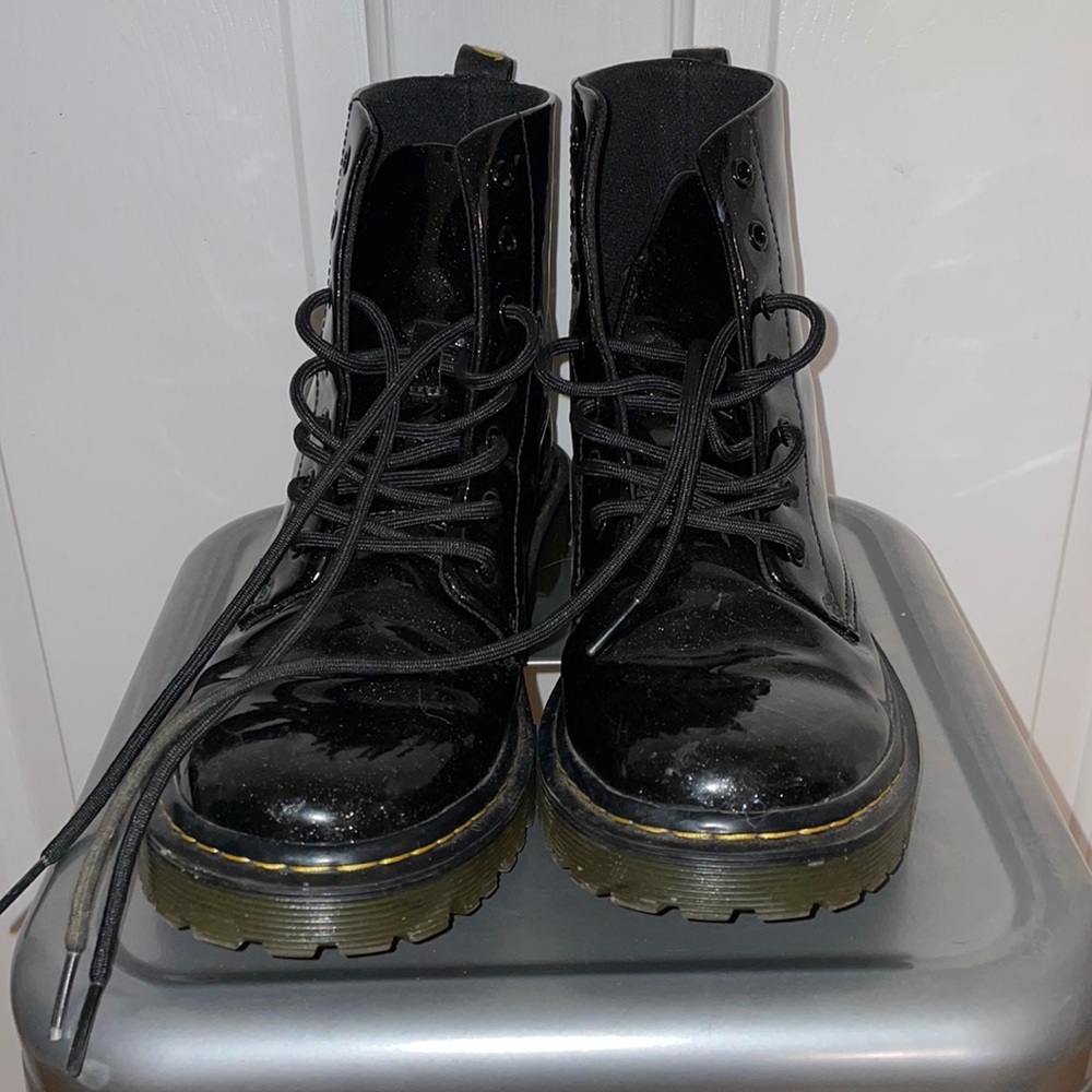 Dr. Martens boots—womens size 10–black glittery